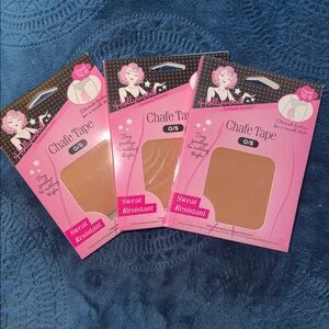 3 PACKS of Hollywood Fashion Secrets #41 Chafe Tape For Thighs No-Sweat One Size